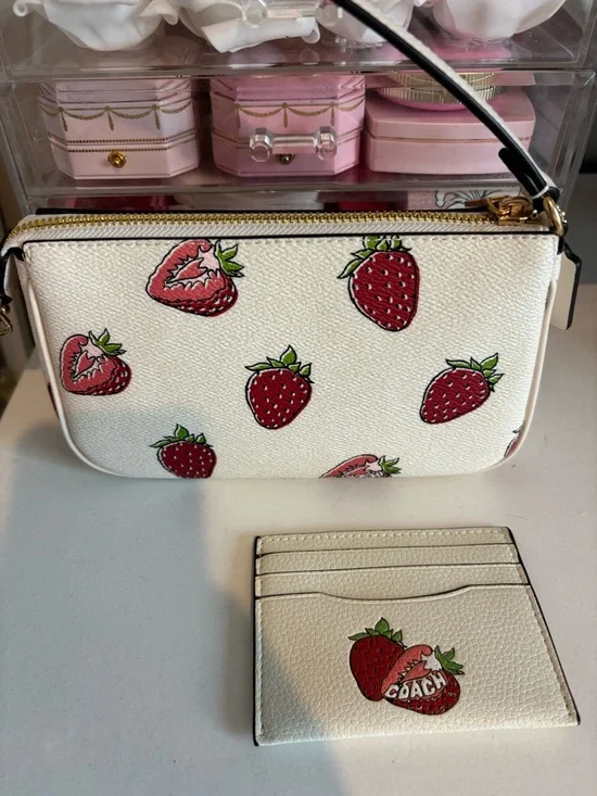 Coach strawberry nolita bag and cardholder set - Picture 2 of 5